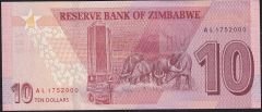 Zimbabwe 10 Dolar 2020 Çilaltı Çil Pick 103 - 1752000