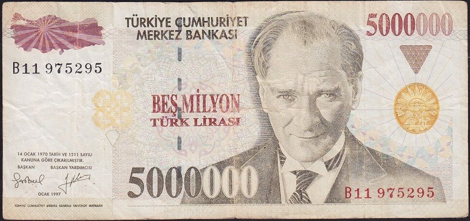 7.Emisyon 5 000 000 Lira B11 975295 Çok Temiz
