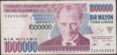 7.Emisyon 1.Tertip 1 000 000 Lira E18 912019 Çok Temiz