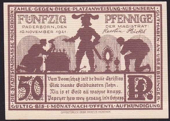 Almanya 50 Pfennig Notgeld 1921 Çil