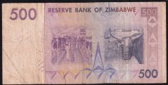 Zimbabwe 500 Dolar 2007 Temiz Pick 170