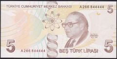 9.Emisyon 1.Tertip 5 Lira A266 844444 Çil