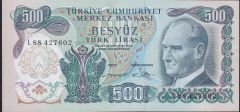 6.Emisyon 2.Tertip 500 Lira L88 427602 Çilaltı Çil
