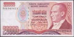 7.Emisyon 1.Tertip 20000 Lira A04 945413 Ççt Çilaltı