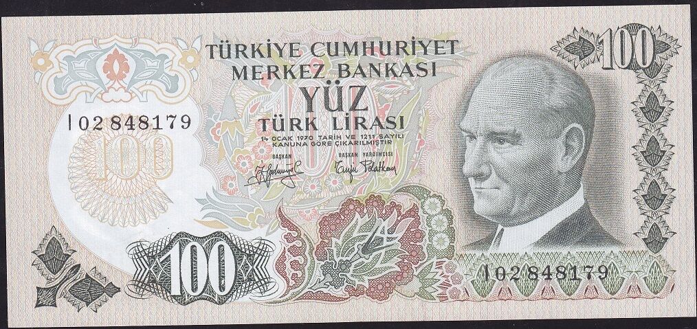 6.Emisyon 2.Tertip 100 Lira I02 848179 Çil