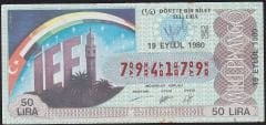 1980 19 Eylül Çeyrek Bilet - N Serisi