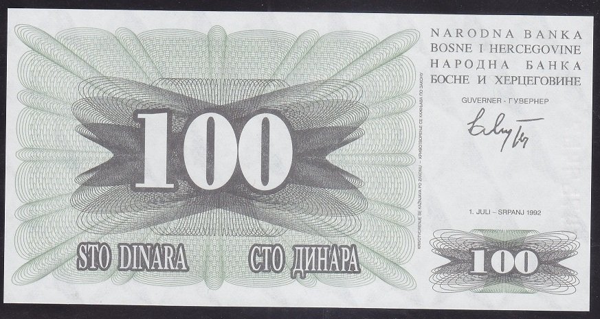 BOSNA HERSEK 100 DİNAR 1992 ÇİL
