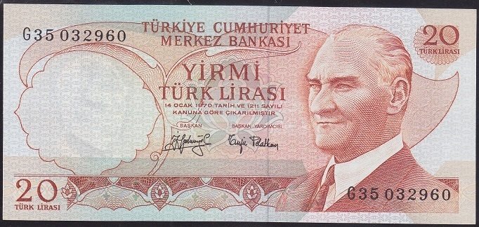 6.EMİSYON 3.TERTİP 20 LİRA G35 032960 ÇİLALTI ÇİL