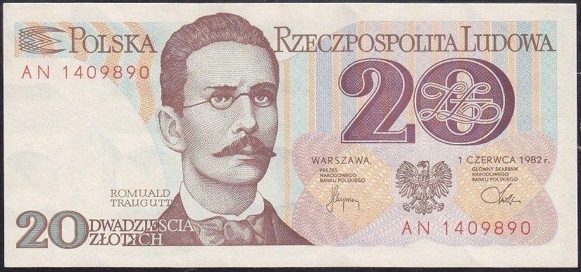 Polonya 20 Zloty 1982 Çilaltı Çil