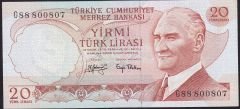 6.Emisyon 3.Tertip 20 Lira G88 800807 Çilaltı