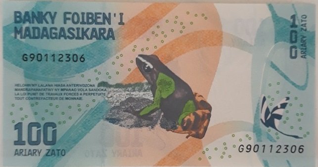 Madagaskar 100 Ariary 2017 Çil G90 serisi