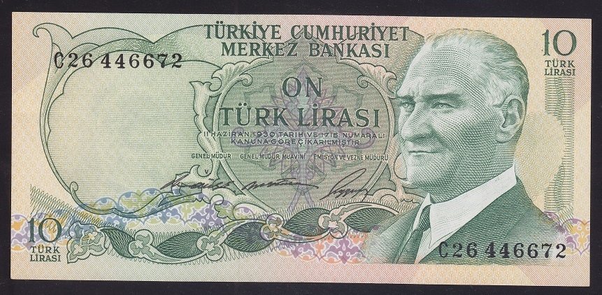 6.EMİSYON 1.TERTİP 10 LİRA C26 446672 ÇİLALTI +