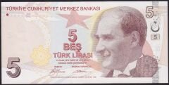 9.Emisyon 1.Tertip 5 Lira A180 445555 Çil