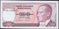 7.Emisyon 2.Tertip 100 Lira F56 208007 Çilaltı
