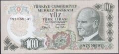 6.Emisyon 2.Tertip 100 Lira H81 658639 Çil
