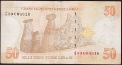 8.Emisyon 50 YTL C30 004816 Çok Temiz