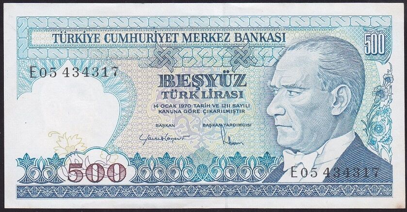 7.Emisyon 2.Tertip 500 Lira E05 434317 Çilaltı Çil
