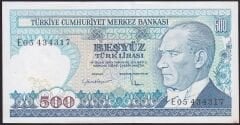 7.Emisyon 2.Tertip 500 Lira E05 434317 Çilaltı Çil