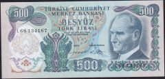 6.Emisyon 2.Tertip 500 Lira L68 134167 Çok Çok Temiz+