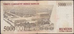 7.Emisyon 5 000 000 Lira A80 965927 Temiz