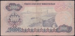 6.EMİSYON 3.TERTİP 1000 LİRA F20 524489 TEMİZ