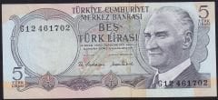 6.Emisyon 2.Tertip 5 Lira G12 461702 Çilaltı Çil