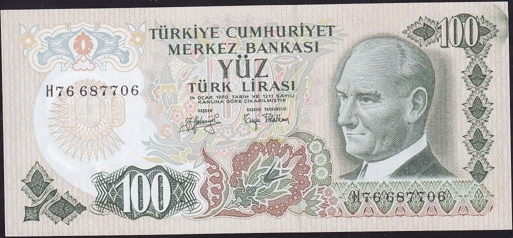 6.Emisyon 2.Tertip 100 Lira H76 687706 Çilaltı Çil