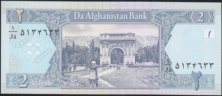Afganistan 2 Afgani 1381 ( 2002 ) Çil Pick 65a