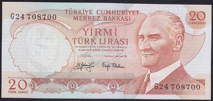 6.EMİSYON 3.TERTİP 20 LİRA G24 708700 ÇİLALTI ÇİL