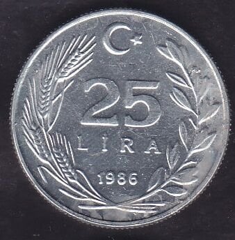 1986 Yılı 25 Lira