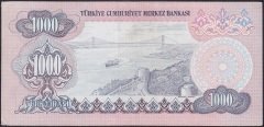 6.EMİSYON 3.TERTİP 1000 LİRA F18 962392 ÇÇT ( DÜZLENMİŞ) eski kağıt para değerleri