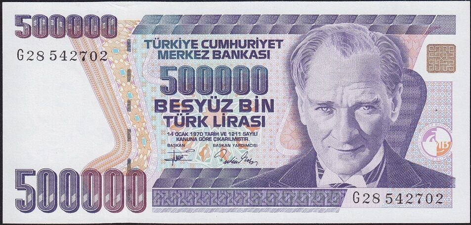 7.Emisyon 3.Tertip 500000 Lira G28 542702 Çil