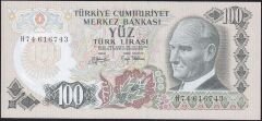 6.Emisyon 2.Tertip 100 Lira H74 616743 Çil