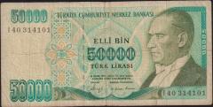 7.Emisyon 1.Tertip 50000 Lira I40 314101 Temiz