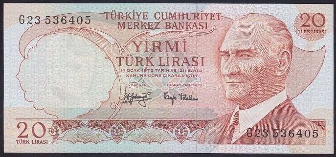 6.EMİSYON 3.TERTİP 20 LİRA G23 536405 ÇİLALTI ÇİL