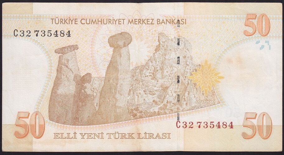 8.Emisyon 50 YTL C32 735484 Çok Temiz+