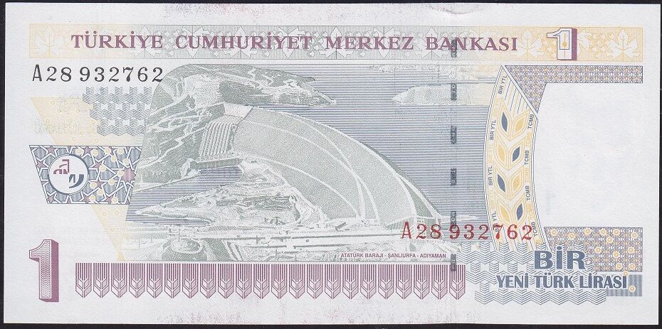 8.Emisyon 1 YTL A28 932762 Çil