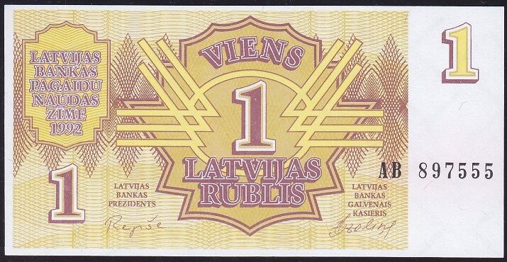 Letonya ( Latvia ) 1 Ruble 1992 Çil Pick 35 ( 555 )