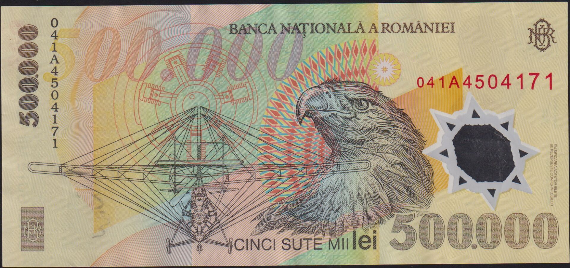 Romanya 500.000 Lei 2000 Çok Çok Temiz+ Polimer