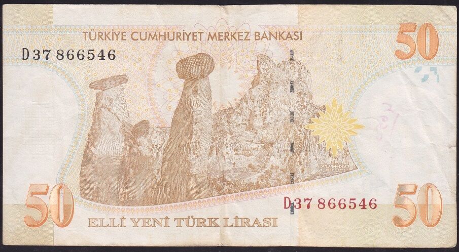 8.Emisyon 50 YTL D37 866546 Çok Temiz