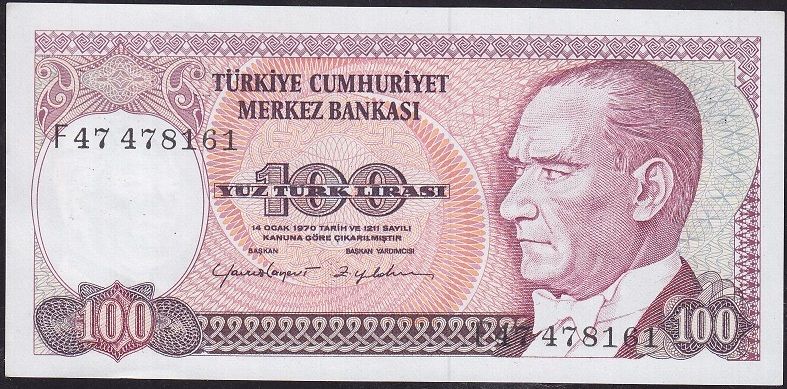 7.Emisyon 2.Tertip 100 Lira F47 478161 Çilaltı Çil