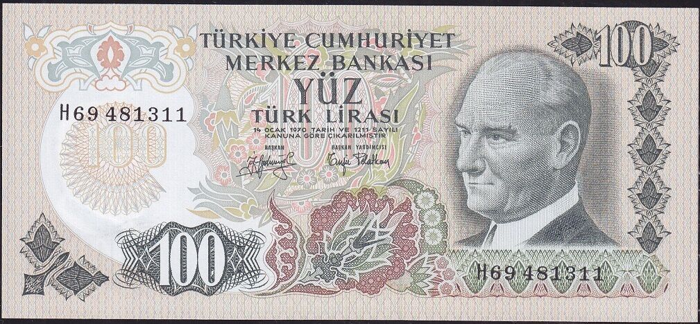 6.Emisyon 2.Tertip 100 Lira H69 481311 Çil