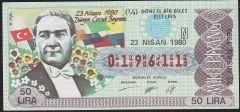 1980 23 Nisan Çeyrek Bilet - N Serisi