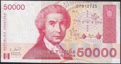 Hırvatistan 50000 Dinar 1993 Çok Temiz+
