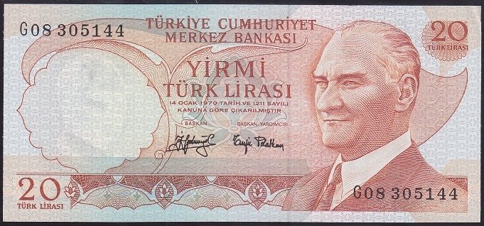 6.EMİSYON 3.TERTİP 20 LİRA G08 305144 ÇİLALTI ÇİL