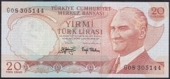 6.EMİSYON 3.TERTİP 20 LİRA G08 305144 ÇİLALTI ÇİL