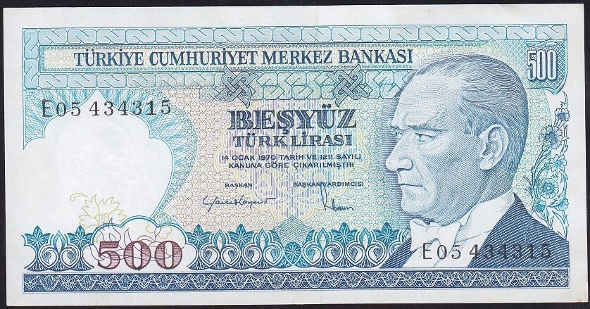 7.Emisyon 2.Tertip 500 Lira E05 434315 Çilaltı Çil