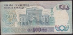 6.Emisyon 2.Tertip 500 Lira F82 009444 Çok Temiz