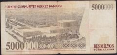 7.Emisyon 5 000 000 Lira A70 356845 Temiz