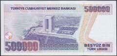 7.Emisyon 3.Tertip 500000 Lira F82 012452 Çil